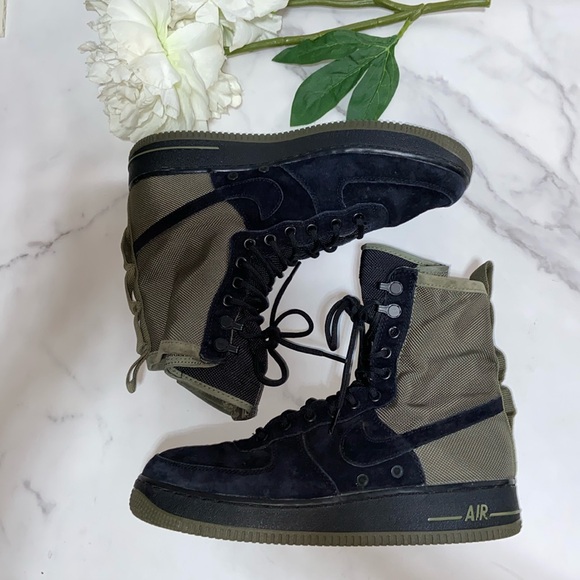 Nike Men's Sf Air Force 1 Black / Medium Olive Sneaker/Boot size 9 - Picture 3 of 17